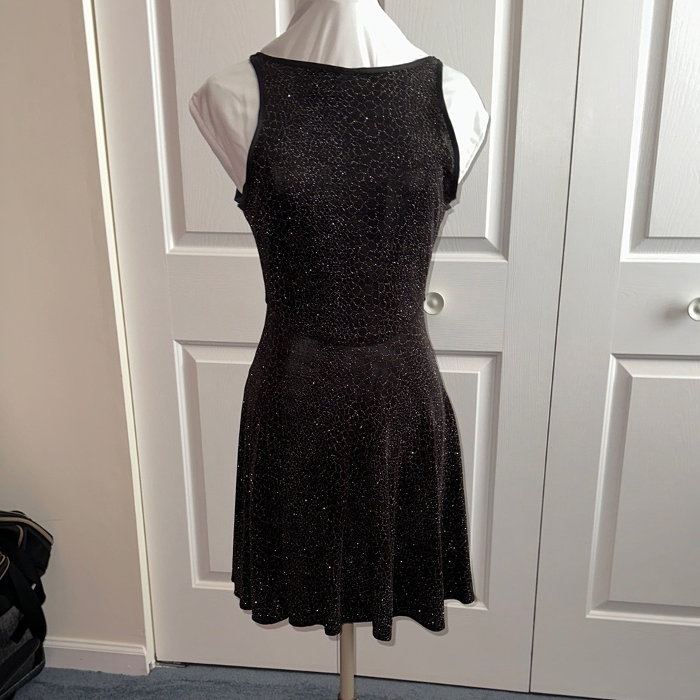 Betsy & Adam Shimmering Black Mini Dress